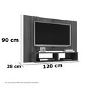 Ver imagem 2 de Painel para Tvs 42 Navi Preto Fosco Ripado Bechara
