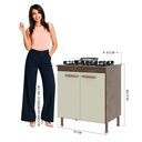 Ver imagem 4 de Balcão Modulado com Tampo Fidelitá Lisboa 70cm 2 Portas Noce/Off-White