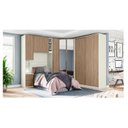 Ver imagem 2 de Quarto Modulado Solteiro Ambiente Composição 2 New Predileto 5 Peças Areia Jequitibá - Henn