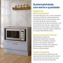 Ver mais imagens de Balcão Planejado com Nicho para Forno sem Tampo Marselha CabeCasa MadeiraOriginals Azul/Sereno
