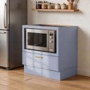 Ver imagem 1 de Balcão Planejado com Nicho para Forno sem Tampo Marselha CabeCasa MadeiraOriginals Azul/Sereno