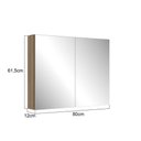 Ver imagem 5 de Armário Espelheira para Banheiro 80x61,5cm Aurora com 2 Portas Mel Mdp Faema