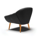 Ver imagem 6 de Kit 2 Poltronas Giovana Suede Preto Pés Palito Castanho - D'Rossi