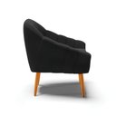 Ver imagem 5 de Kit 2 Poltronas Giovana Suede Preto Pés Palito Castanho - D'Rossi