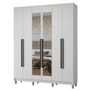 Ver imagem 3 de Guarda-Roupa Casal com Pés 6 Portas Batentes com Espelho Netuno Madesa
