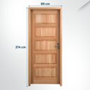 Ver imagem 2 de Kit Porta Pronta Maciça de Eucalipto 214x89x14cm PP01 Abertura Esquerda Cruzeiro Portas