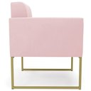 Ver imagem 2 de Poltrona Decorativa Base Industrial Dourado Ana Suede Rosa Bebê