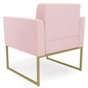 Ver imagem 3 de Poltrona Decorativa Base Industrial Dourado Ana Suede Rosa Bebê