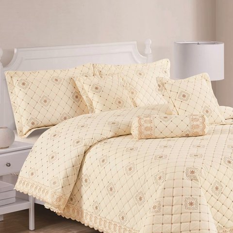Kit Cobre Leito Royale Casal Padrão 06 Peças - Vanilla Bia Enxovais
