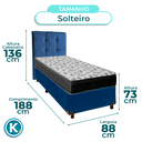 Ver imagem 3 de Conjunto Cama Box Azul Solteiro + Colchão D33 Iso100 Ortobom + Cabeceira