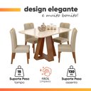 Ver imagem 2 de Conjunto Sala de Jantar Mesa Tampo em Vidro 1,20m Maria 6 Cadeiras Tati