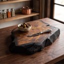 Ver imagem 7 de Tábua de Corte Orgânica Shou Sugi Ban Premium Luxo Artesanal:62x40x7cm
