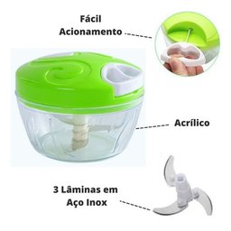 Mini Processador Alimentos Manual 3 Lâminas Triturador - 6