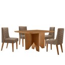 Ver imagem 2 de Mesa de Jantar Evora 90cm Mdf Canto Copo e com 4 Cadeiras Safira