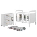 Ver imagem 1 de Berço Americano Soninho com Cômoda Fly Branco Acetinado Colchão Americano Sleep - Tigus