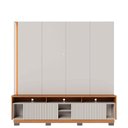Ver imagem 3 de Estante Home Theater Jordão com Pés Off White Freijó e Aparador para Sala Riviera Off White – Colibr