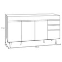 Ver imagem 2 de Balcão Pia 150cm 4 Portas 2 Gavetas Branco/castanho
