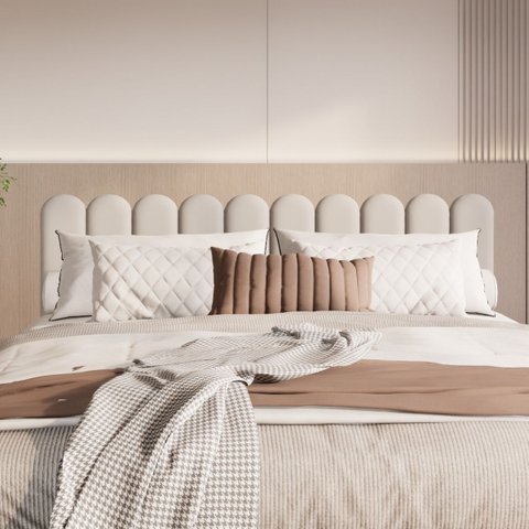 Cabeceira King Size Design Nuvem 45cm 10 Placas em Suede:branco