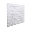 Kit 30 Placas Revestimento de Parede PVC 3d Alto Relevo Tijolinho Branco - 3