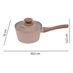 Panela Caçarola Rosa 16cm Indução Cerâmico 4mm Style Cook - 2