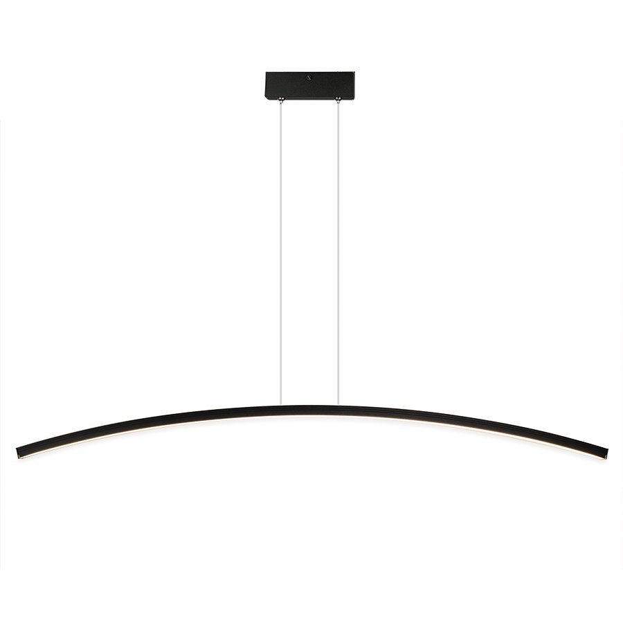 Pendente LED Linear Curvo Preto 3000K 100cm PD2141 | MadeiraMadeira