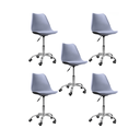 Ver imagem 1 de Cadeira Office Base Cromada Oficial com Rodízio Giratória Saarinen - Cinza - 5