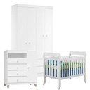 Ver imagem 1 de Quarto de Bebê 4 Portas Ternura Baby com Berço Lila Branco Brilho - Incorplac