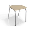 Ver imagem 7 de Sala de Jantar Completa Elba Tampo Madeirado C/ Vidro 120cm e 6 Cadeiras Noruega Cromada/off White
