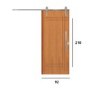 Ver imagem 3 de Porta Correr 9 Trilhos Soft Aparente Puxador Tubo 60cm 92x210cm Belíssima Rodam Abertura Esquerda Marrom