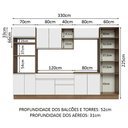 Ver imagem 4 de Armário de Cozinha Completa 330cm Rustic/Branco Glamy Madesa 03