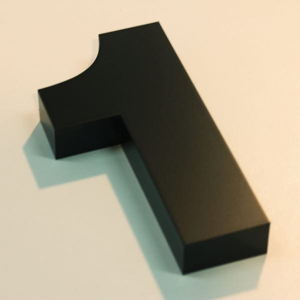Números Inox Preto - Para Fachadas - 15cm - (Nº 1) - 2