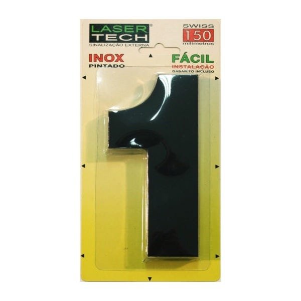 Números Inox Preto - Para Fachadas - 15cm - (Nº 1) - 1