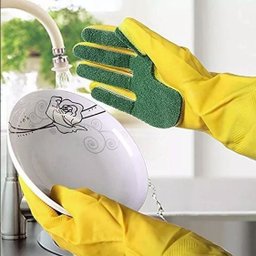 Luva Com Esponja Abrasiva Acoplada Lavar Louças Kit 3 Unid - 4