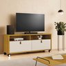 Rack Pequim P/ Tv até 55 Polegadas C/ Rodinhas e 2 Gavetas:naturale/off White - 2