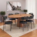 Ver imagem 3 de Kit 6 Cadeiras Ster Sala de Jantar com Acabamento em Linho Grafite - Belliv Decor