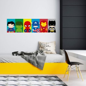 Painel Adesivo Super Heróis Decoração Quarto Menino Kanto Store Adesivo de Parede
