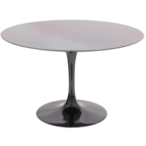 Mesa de Jantar Tulipa Saarinen Redonda 100 Cm Tampo Laqueado Linn Design Decor Preto