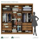 Ver imagem 5 de Guarda Roupa Casal com Espelho 6 Portas 6 Gavetas 100% MDF Itália Plus Off White/Cinamomo