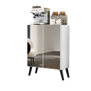 Ver imagem 1 de Aparador Buffet 2 portas com Espelho Retrô Vegas Multimóveis V3613 Branco/Preto