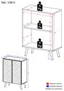 Ver imagem 5 de Aparador Buffet 2 portas com Espelho Retrô Vegas Multimóveis V3613 Branco/Preto