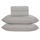 Ver imagem 1 de Jogo de Lençol Eudora Queen 4 Peças Micropercal 300 Fios Toque Algodão Cinza 100% Poliéster