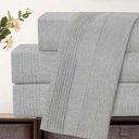 Ver imagem 3 de Jogo de Lençol Eudora Queen 4 Peças Micropercal 300 Fios Toque Algodão Cinza 100% Poliéster