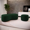 Ver imagem 2 de Conjunto 02 Puffs Decorativos Living Aisha Orgânico Veludo Verde Escuro - Desk Design
