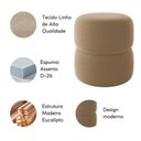 Ver imagem 6 de Kit Poltrona e Puff Decorativo Escritório Sala Recepção Maia Linho Bege