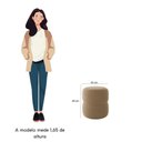 Ver imagem 4 de Kit Poltrona e Puff Decorativo Escritório Sala Recepção Maia Linho Bege