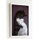 Ver imagem 2 de Quadro Decorativo Casal Gatos Galáxia e Nuvem - 70x50cm:moldura Branca