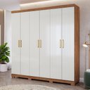 Ver imagem 1 de Guarda-Roupa Casal 6 Portas com Pés 199cm 100% MDF Paraty Espresso Móveis Bege/Cinamomo/Off White