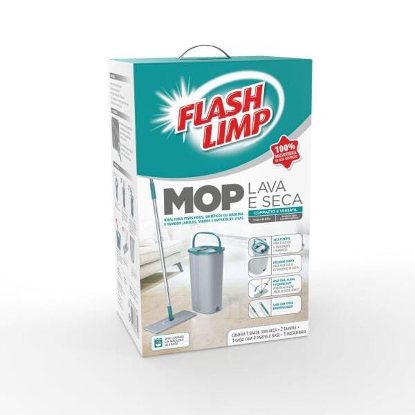 Mop Wash & Dry Multiuso Flashlimp Lava E Seca - 4