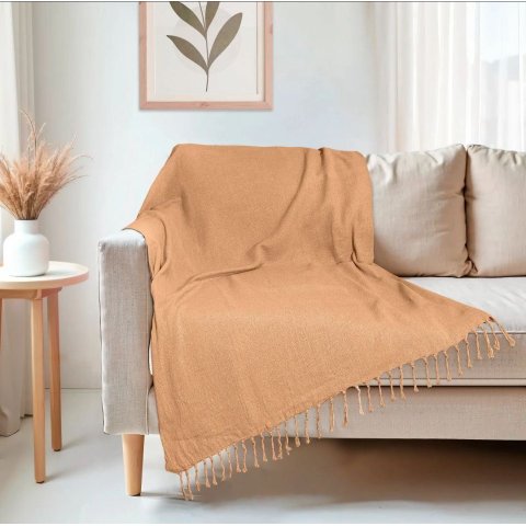 Manta em Algodão 1,80 X 2,30 Caramelo