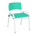 Ver imagem 2 de Kit 11 Cadeira Iso Infantil Creche, Base Branco Verde Água